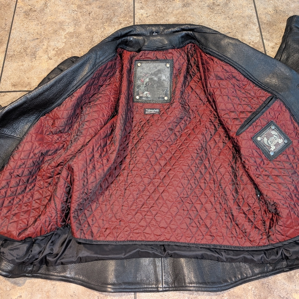 Flying Bikes Leather Jacket Men's Large - Picture 9 of 14